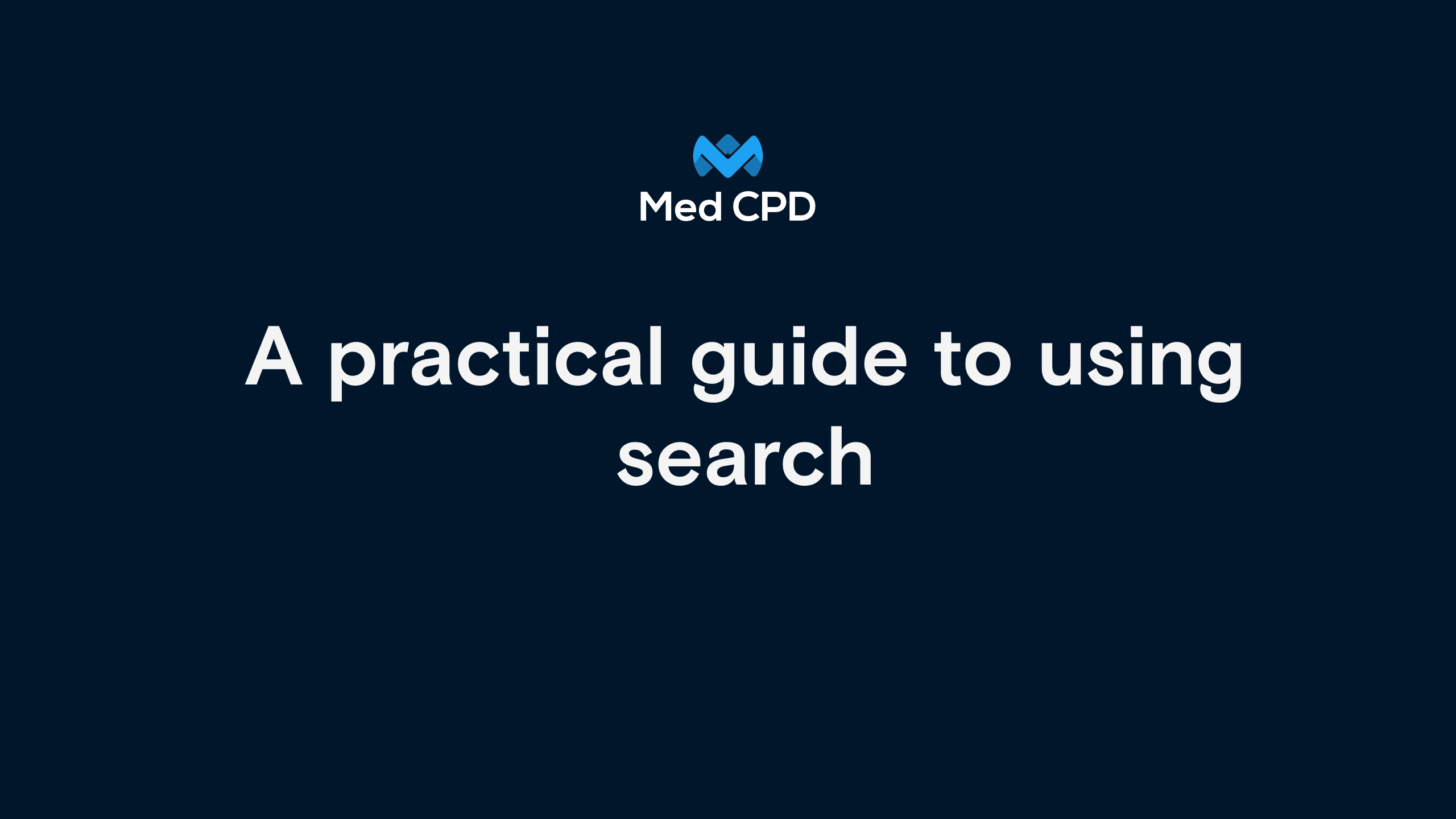 Med CPD – A practical guide to using search image